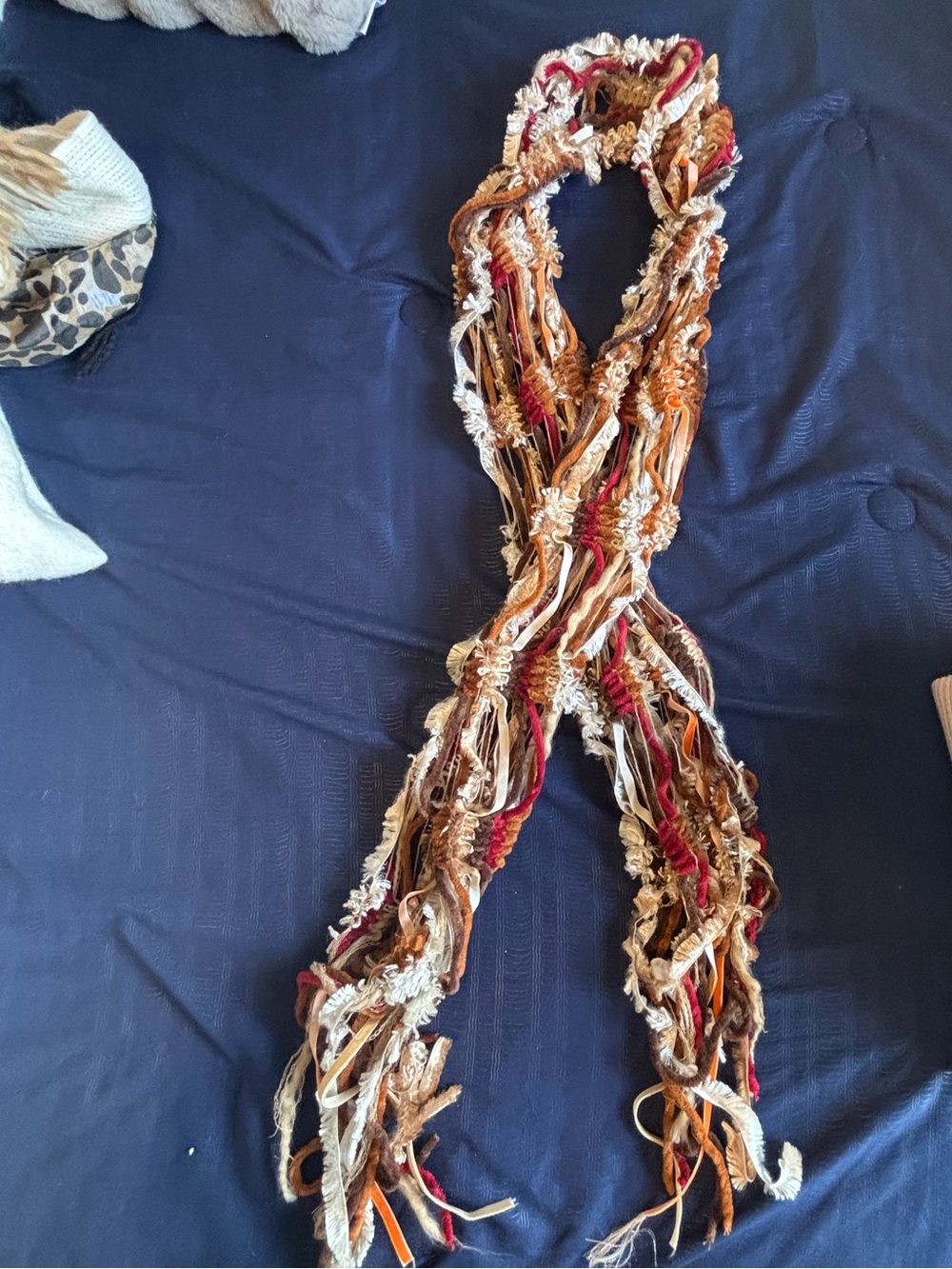 Boho Mixed Fringe Trim in Cream, Brown, Tan & Red